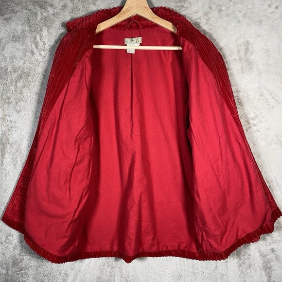 VTG Territory Ahead Red Wide Wale Corduroy Chore Coat Barn Ranch Jacket Pockets - Picture 9 of 13